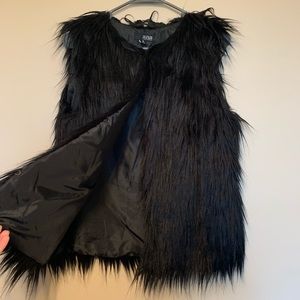 A.N.A. // Black Fuzzy Faux Fur Vest
